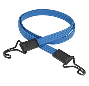 22mm Blue Flat Elastic Bungee Cord Straps x 80cm With Metal Hooks